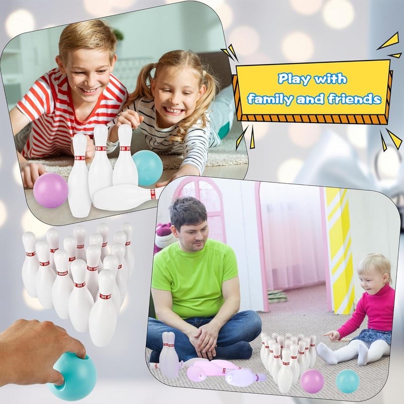 Norcoin 17 Pcs Kids Light up Bowling Ball Toys Set Glow in The Dark Bowling Pins Toy Game with 15 Pins & 2 Balls Fun Sports Games for Kids Toddler Indoor & Outdoor Boys Girls Children - Image 5
